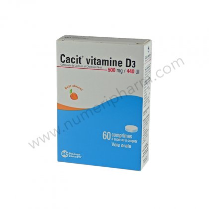 CACIT VITAMINE D3 500 mg/440 UI, comprimé à sucer ou à croquer