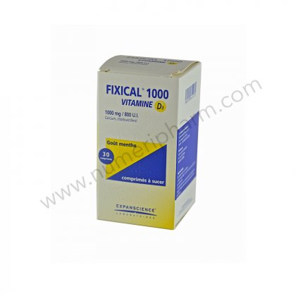 FIXICAL VITAMINE D3 1000 mg/800 U.I., 30 comprimés à sucer