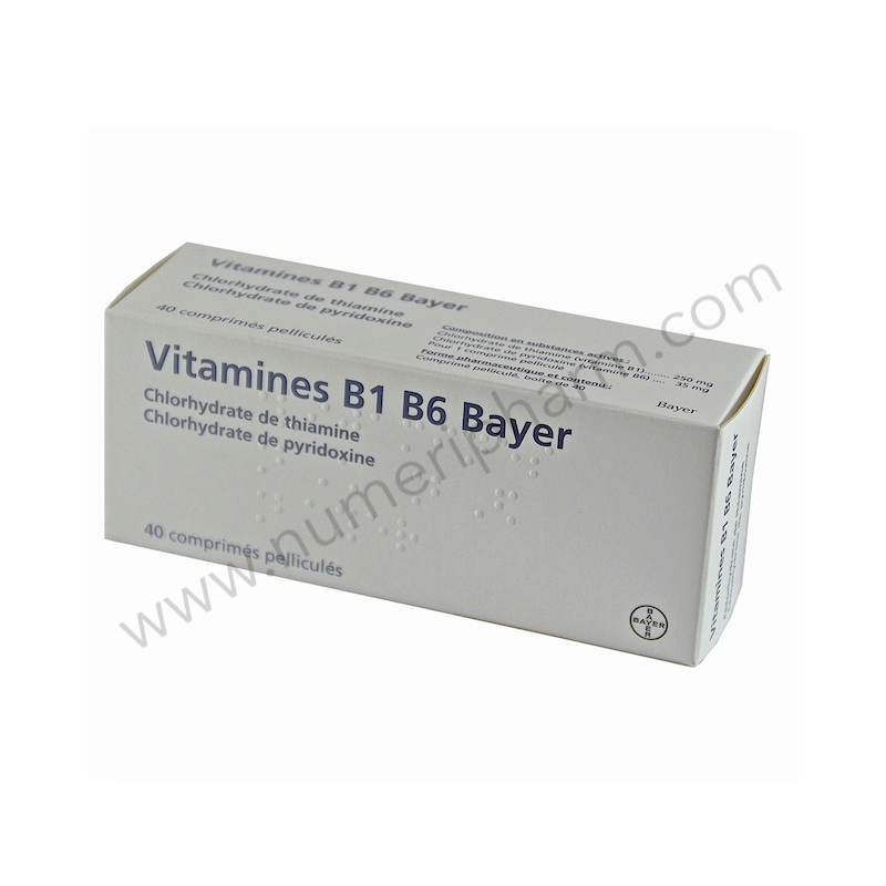Vitamines B1 de thiamine et chlorhydrate pyridoxine en comprimé, sans ordonnance