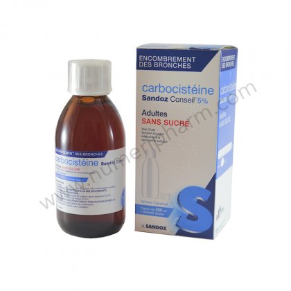 CARBOCISTEINE MYLAN 5 % ADULTES SANS SUCRE, solution buvable 