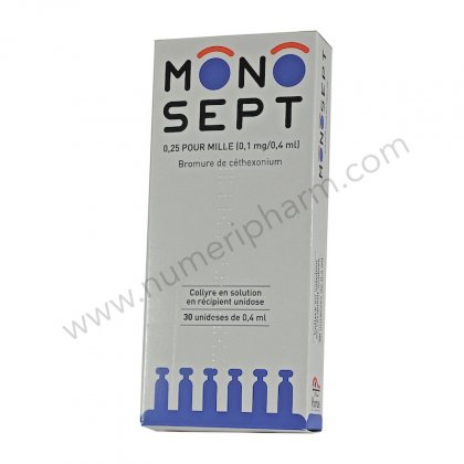 MONOSEPT 0,25 POUR MILLE (0,1 mg/0,4 ml), collyre en solution en rcipient unidose