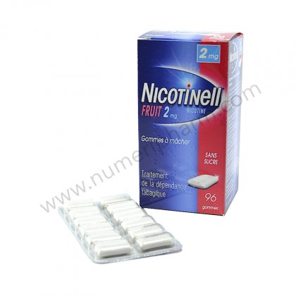 NICOTINELL FRUIT 2 mg, 96 gommes  mcher Fruits SANS SUCRE