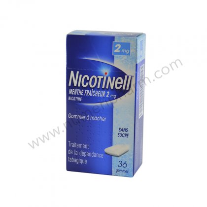 NICOTINELL MENTHE 2 mg, 36 gommes  mcherSANS SUCRE