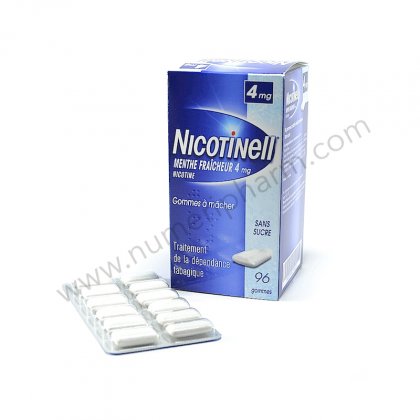 NICOTINELL MENTHE 4 mg, 96 gommes  mcher SANS SUCRE