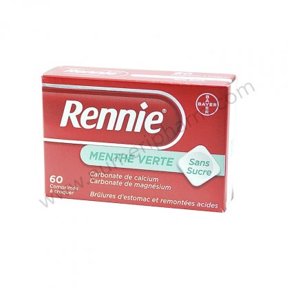 RENNIE SANS SUCRE menthe verte, comprim  croquer x60