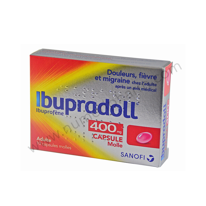 Ibupradoll ibuprofène 400mg, sans ordonnance, capsules molles pour ...